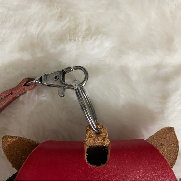 Cat Small Leather Zipper Kitten Purse Charm or Key Chain - Picture 10 of 10